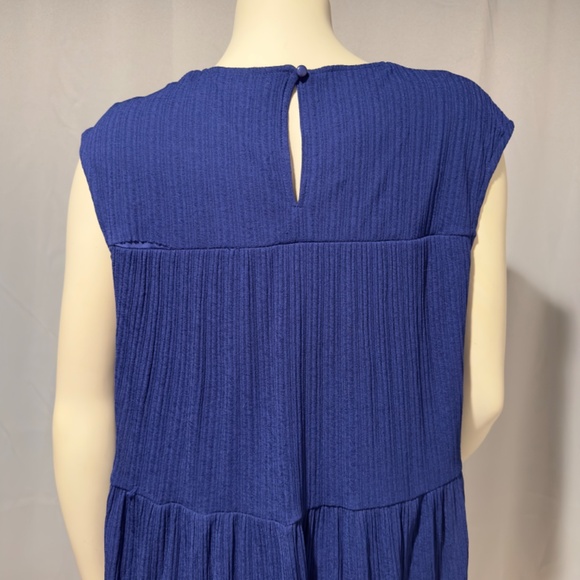 Royal Blue Tiered Peplum Sleeveless Dressy Blouse Top Juicy Couture Large - Picture 5 of 8